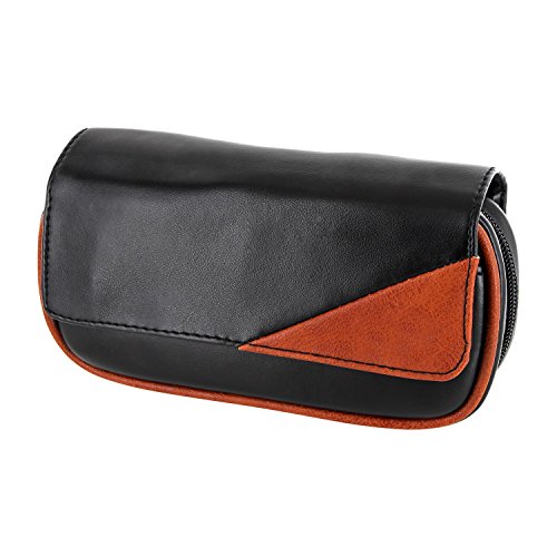 SET – Pfeifentasche für 2 Pfeifen inkl. Pfeifenbesteck und Pfeifenreiniger (Schwarz-braun) - 2