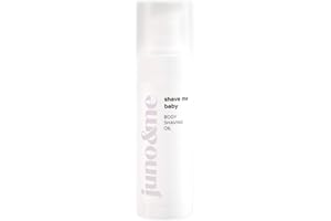 ‎JUNO & ME juno & me – Body Shaving Oil: Rasieröl für gründliche & glatte Rasur - 2in1-Effekt durch Pflege während Rasur - hilft bei Rasierpickeln & Rasurbrand - Mandelöl & Aloe Vera - vegane Körperpflege - 30ml