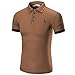 Produktbild Challeng Poloshirts Herren Basic Kurzarm Polohemd Shirt Herren Valueweight Lässige Bluse Top Freizeitshirt Tops Herren T Shirt (M, Braun)