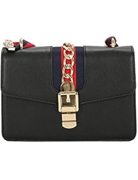 Windwelle Damen Retro-Band & PU-Schulterriemen Handtaschen Umhängetasche Schultertasche Von Elelife-Geschäft