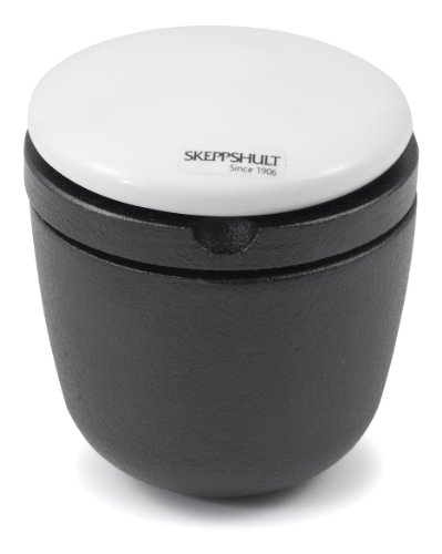 Skeppshult - Swing Kräutermühle - Gewürzmühle - Weiß lackierter Buchenholzdeckel Ø 7 cm Höhe 9 cm