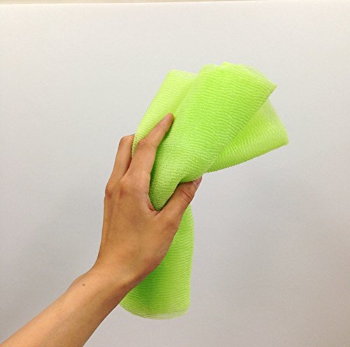 Cure Series Japanese Exfoliating Bath Towel from OHE – Hard Weave – Green, 110cm - 3