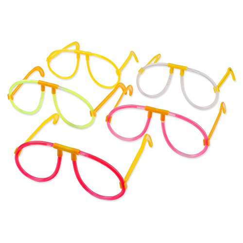 S/O 10er Pack Knicklichtbrille 5 farbig sortiert Partybrille Leuchtbrille Brille Knicklicht Party Glow Sticks - 5