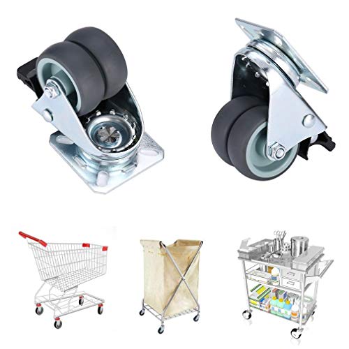 Preisvergleich Produktbild Leoboone Twin Wheel Lenkrollen mit quadratischer Bremsplatte (50 mm, 4er-Pack)