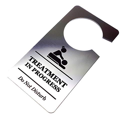 Origin conçu pour Traitement en Cours NE Pas déranger pièce Panneau de Porte Argent Acrylique - pour Les Salons, Massage Parlour, Holistique thérapies, Beauté, Thérapie Chiropractor, Ostéopathie