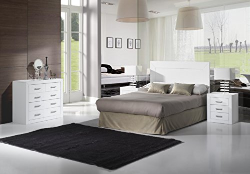 Dogar Kynus Cabecero Somier, Madera, Blanco, 110x160x2 cm