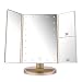 Produktbild Easehold Schminkspiegel mit Beleuchtung, Vergrößung Modi 1X 2X 3X, Make up Spiegel mit 21 Led Licht,180° Drehbarer, Champagner-Gold
