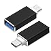 Produktbild Lucklystar® USB C auf USB 3.0 Adapter, Aluminium USB-Anschluss C Typ C (Typ C) Adapter (Männlich) auf USB 3.0 (Weiblich) für MacBook, Smartphones / Tablets, Samsung Galaxy S9, S9 +, Note 8, S8, eins plus, Huawei Honor 8, Huawei P9, Huawei P20, P10, P10 plus, Apple MacBook 12, Nokia N1 Tablet, Chromebook Pixel 2015, Pixel Phone, Pixel XL, Nexus 6P, Nexus 5x, Pixel C, OnePlus 3, LG LG G5, G6 und andere USB Typ C