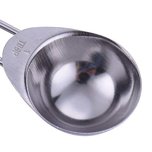 4 PCS Messlöffel Edelstahl 1.25-15 ml für Kaffee Milchpulveroder Getreide LianLe - 5