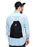 MSTRDS Unisex Basic Gym Bag Rucksack black/dark grey One einfarbiger Turnbeutel im Hipster Stil -