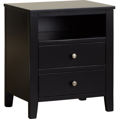 Kingsbridge Modern Style 2 Drawer Bedside Table With Metal Handle