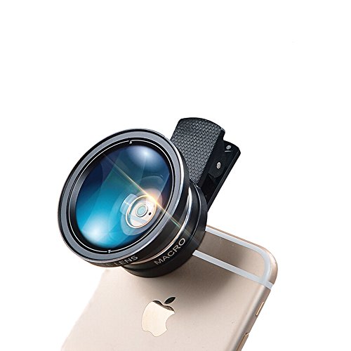 Youniker 3Â in 1Â universale kit obiettivo per iPhone ,12Â x Zoom teleobiettivo + 0.45Â x obiettivo grandangolare + 12.5Â x obiettivo macro obiettivo della fotocamera del telefono a clip, per iPhone 7/6Â Plus, Samsung, most Smart PHONES