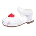 Produktbild Kinder Sandalen,Sannysis Kinder Kids Infant Mädchen Rote Herz Stickerei Sandalen Prinzessin Freizeitschuhe Wildledersohle Gemütlich Lauflernschuhe mit Klettverschluss 15-25 (17, Weiß)