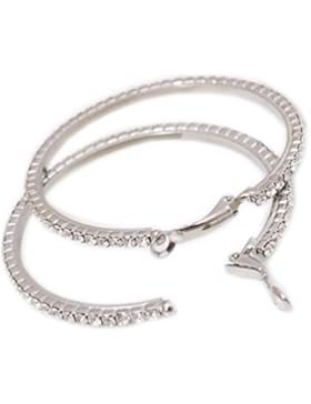 Große Circle Round Clip on Ohrring baumeln Clips für nicht Pierced Kristall Mädchen Durchmesser 5.5cm