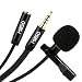 Produktbild MillSO 3.5mm Lavalier Mikrofon für Smartphone/Tablet mit Kopfhörer Klinkenbuchse (3 Pole TRS) W12 TRRS Mini Portable Mic Kompaktes Ansteckmikrofon Kabel für Gaming, Singen, YouTube, Skype und Telefon