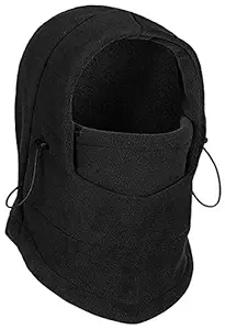 Brats N Beauty -Winter Warm Unisex Biker Motorcycle Face Mask Neck Scarf Headwear,Balaclava Sport Motorcycle Windproof Face Mask Hat Neck Helmet Beanies For Men & Women Black Color