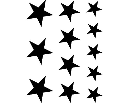 Wandsticker Sterne Set ‚gefüllt‘ 15x20cm schwarz - 3