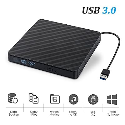 Sonoka Graveur DVD Lecteur DVD Externe CD USB 3.0 Enregistreur Portable-Sonoka(Version 2017) Graveur DVD CD Combo Ultra Slim DVD ROM CD Player,Antichoc et Antibruit,Transmission en Haute Speed Câble USB Intégré Motif,Grand Compatibilité Windows/MAC OS…