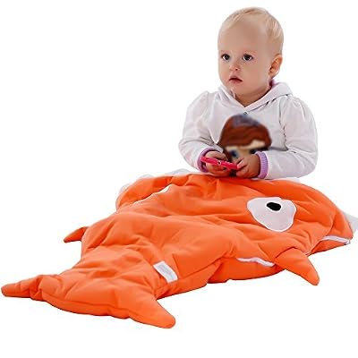 Scheppend Shark Bites Gigoteuse Nouveau-né Gigoteuses Couverture à emmailloter, 73cm x 98cm (Orange)