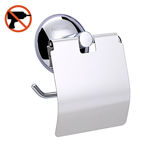 HOOMIL Edelstahl Toilettenpapierhalter mit Deckel ohne Bohren