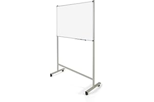 OLIVERIK Pizarra Blanca con Soporte Móvil Universal | Caballete Regulable con Ruedas | Este pack incluye una Pizzarra Blanca Magnética de 150x100 cm. FABRICADO EN ESPAÑA