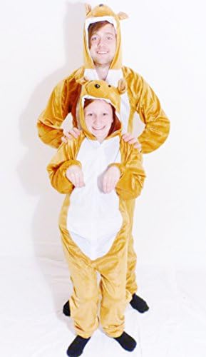 Kangaroo Animal Onesie Adult UNISEX Pyjamas Romper All-in-One Fancy Dress Costume(Unisex: L/XL)
