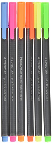 Staedtler 6 Neon Color Triplus Fineliners Staedtler 6 Neon Color Triplus Fineliners