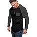 Produktbild Crazboy Herbst Herren Mode Trend T-Shirts Beiläufig Und Komfortabel Nähen Tasche Sweatshirt(XX-Large,Grau)
