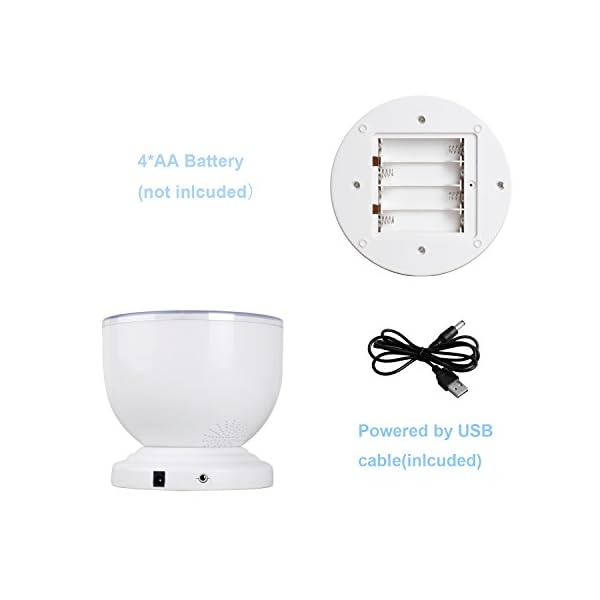 Semlos Romantic 8 Modes Color Changing Mood Light Ocean Wave Projector Light with Built-in Mini Speaker for Bedroom Bathroom Children Room - Image 7