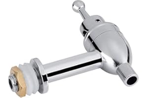 Famgee Copper Chrome Replacement Spigot Juice Tea Cold Drink Wine Barrel Faucet Tap Beer Beverage Dispenser with Screen Filter for Home and Party Use 16mm (Silver)