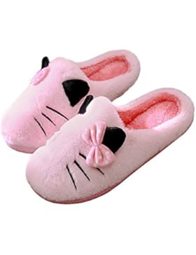 Pantoffeln, Winter Baumwolle Pantoffeln, Plüsch Wärme Weiche Hausschuhe Winterschuhe Warme Herbst Kuschelige Home...