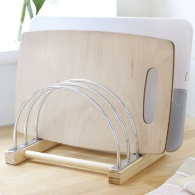 Lakeland Brettständer, für versch Schneidebretter, mit Holzfuß, 21x16x13,5cm - 2