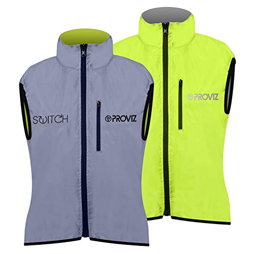 Proviz Switch - Gilet de Cyclisme réfléchissant pour Femme - Argenté/Jaune, Taille 38