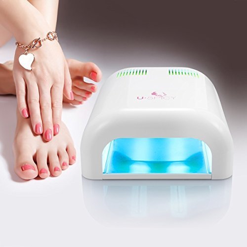 Nageltrockner USpicy36W UV Nagellacktrockner Lichthärtungsgerät Lichthärtegerät lichthärtungsgerät Timer kontrol Nagel trockner mit 6 Röhren & Anti-UV-Handschuhen - 5