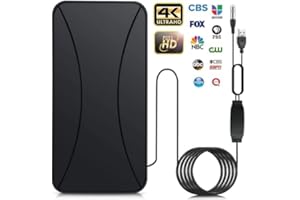 IFaca Antena TV Digital DVB-T2 Portátil Interior, Recepción 360°, 400+KM, Negro