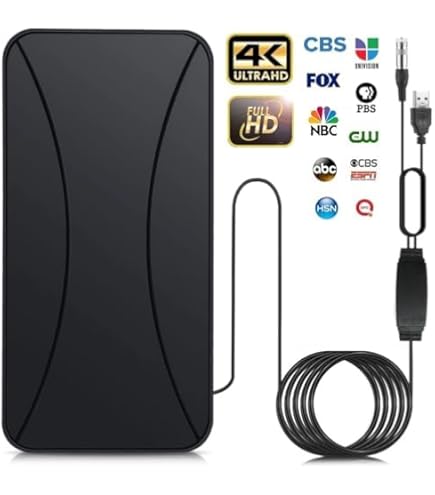 Antenna TV Da Interno Digitale HDTV 4K 1080P HD VHF UHF Con Amplificatore Di Segnale Per Canali Locali Compatibile Con Tutti I Televisori Cavo Coassiale Da 36 M 88764734 - Foto 7