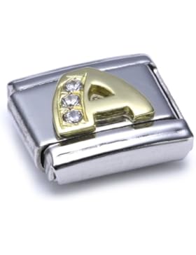 Nomination Comp. Classic BUCHST. Edelstahl, 18K-Gold und Cubic Zirc. (A) 030301