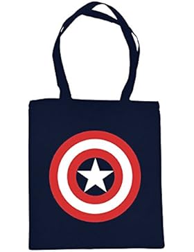 Captain America Jute Beutel mit Logo von Elbenwald blau