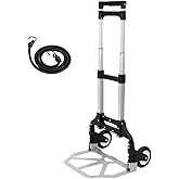 Folding Hand Truck Aluminium,Heavy Duty Hand Truck Foldable Trolley On Wheels,Multi Purpose Sack Truck Moving Trolley (80 Kg Maximum