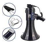 megafono portatil con bateria recargable ★ MULTIFUNCIÓN: este altavoz tiene una entrada auxiliar de 3,5 mm, con opciones de llamada, sirena y control de volumen que han sido utilizadas por deportes en interiores y exteriores, policía, bomberos, porristas, escuelas o directores.