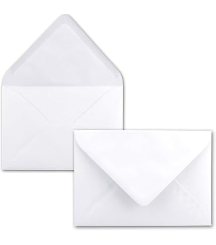 Lot de 100 enveloppes DIN C6, 11,4 c x 16,2 c, qualité supérieure