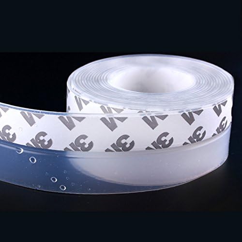 Rorkano 17ft Door/Window Silicone Sealing Strip Sealing Sticker Self Adhesive Weather Stripping Door Sweep Clear, 1-3/8 inch Wide