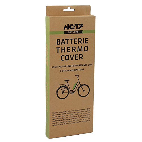 NC-17 E-Bike Akku Schutzhülle / Batterie Thermo Cover für Bosch oder Yamaha Rahmenakku, Bosch Gepäckträgerakku / Neopren / Schwarz - 4