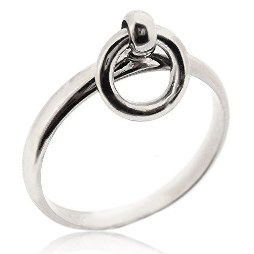 Sovats Small Open Circle Thumb Ring For Women 925 Sterling Silver Rhodium Plated - Simple, Stylish &Trendy Nickel Free Ring
