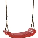 Childrens Kids Red Rectangular Plastic Rope Swing Seat Hanging Outdoor Garden Mounting Bench by ROPE SWING (Toy)