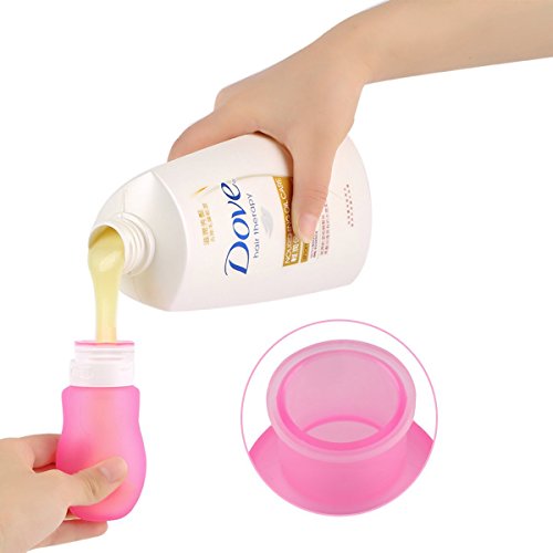 MyFriday Silikon-Reise-Flaschen, ausdrückbar und nachfüllbar, Reisebehälter, ohne BPA, TSA Fluggesellschaft zugelassen, Handgepäck, auslaufsichere Flasche, 35 ml, 3er-Pack - 5
