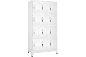 vidaXL Armadietto a 12 Scomparti 90x45x180 cm Mobiletto Armadio da Spogliatoio