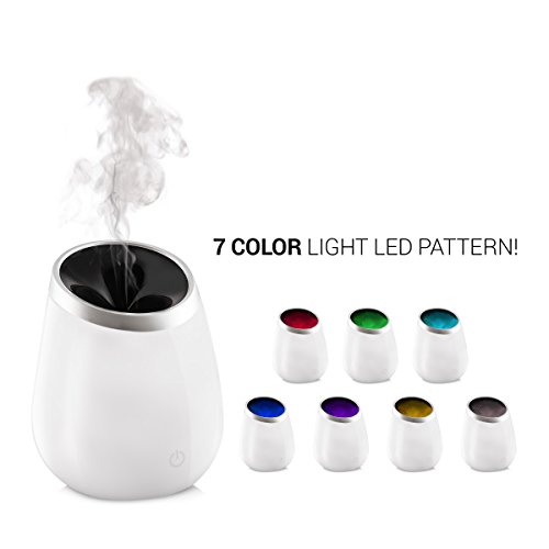 kwmobile Aroma Diffuser mit LED Stimmungslicht – Elektronischer Ultraschall Duftöldiffusor Luftbefeuchter mit RGB Farbwechsel in Weiß - 2