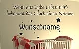 Wandtattoo Möbelfolie Aufkleber Klebefolie für Wanddekoration mit individuellem Wunschnamen Wunschtext Geburtsdatum Name. Kann als Wanddekoration, Möbelaufkleber, Autoaufkleber oder Fensterfolie Duschkabine Glastür Glasfläche verwendet werden. Diese Vinyl-Folie Sticker ist ein toller visueller Blickfang, ein Hingucker. Sticker Motiv Spruch Zitat Text Geschenk mit Sternen