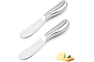aoixbcuroc 2PCS Coltello da Burro Coltello da Formaggio in Acciaio Inossidabile Lucidato a Specchio Utensile da Cucina per Spalmare Burro Crema Formaggio
